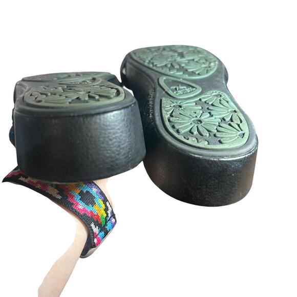 Aetrex Sandalistas Black Leather Sandals Adjustable Orthopedic Comfort Sz 8 1/2 - Picture 11 of 12